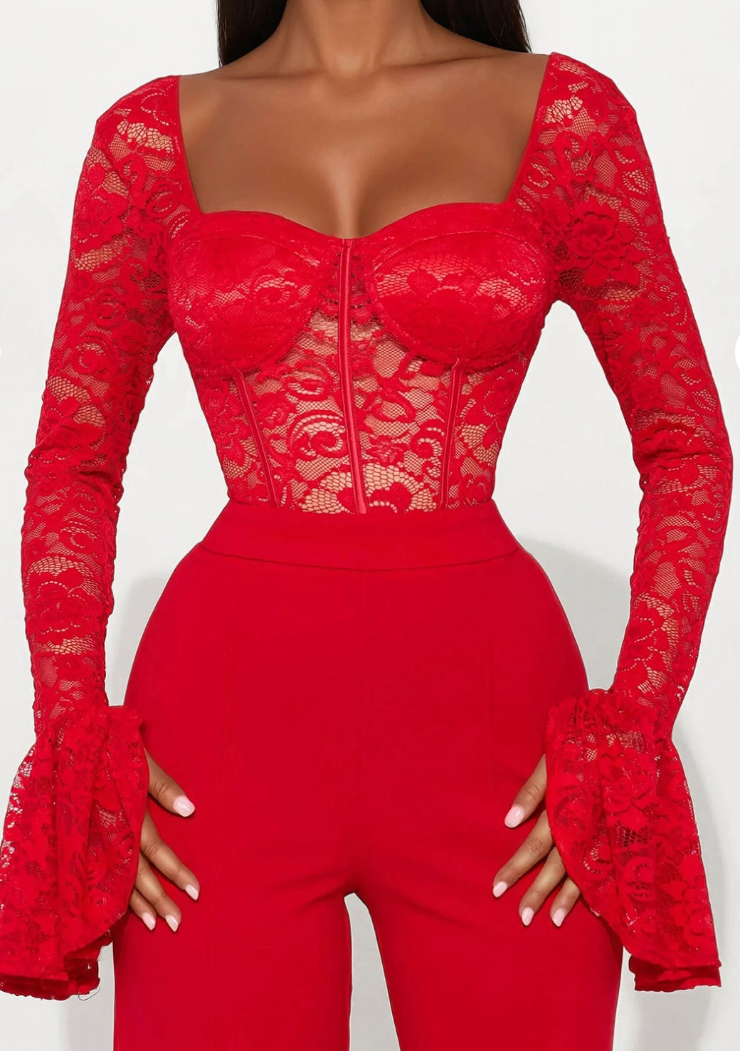 Michelle Elegant Red Jumpsuit