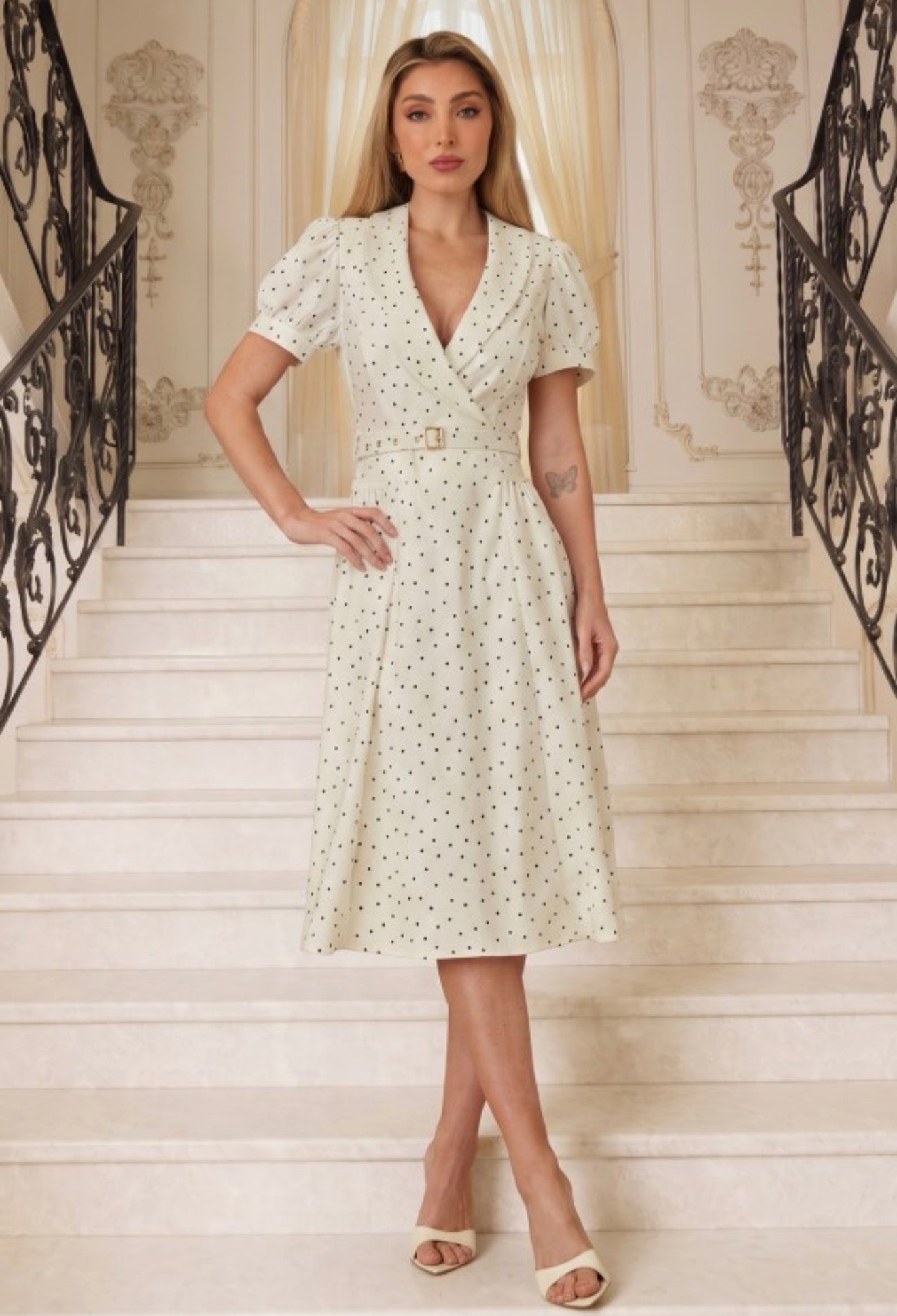 Valencia Polka Dots Midi Dress