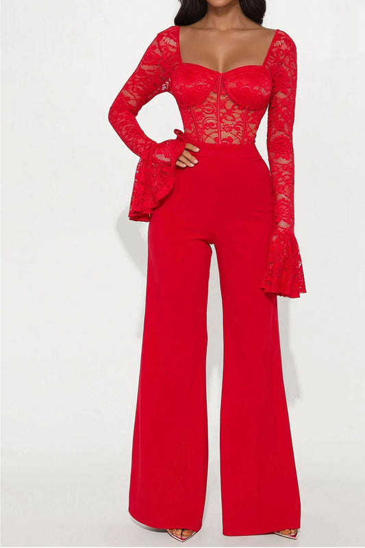 Michelle Elegant Red Jumpsuit