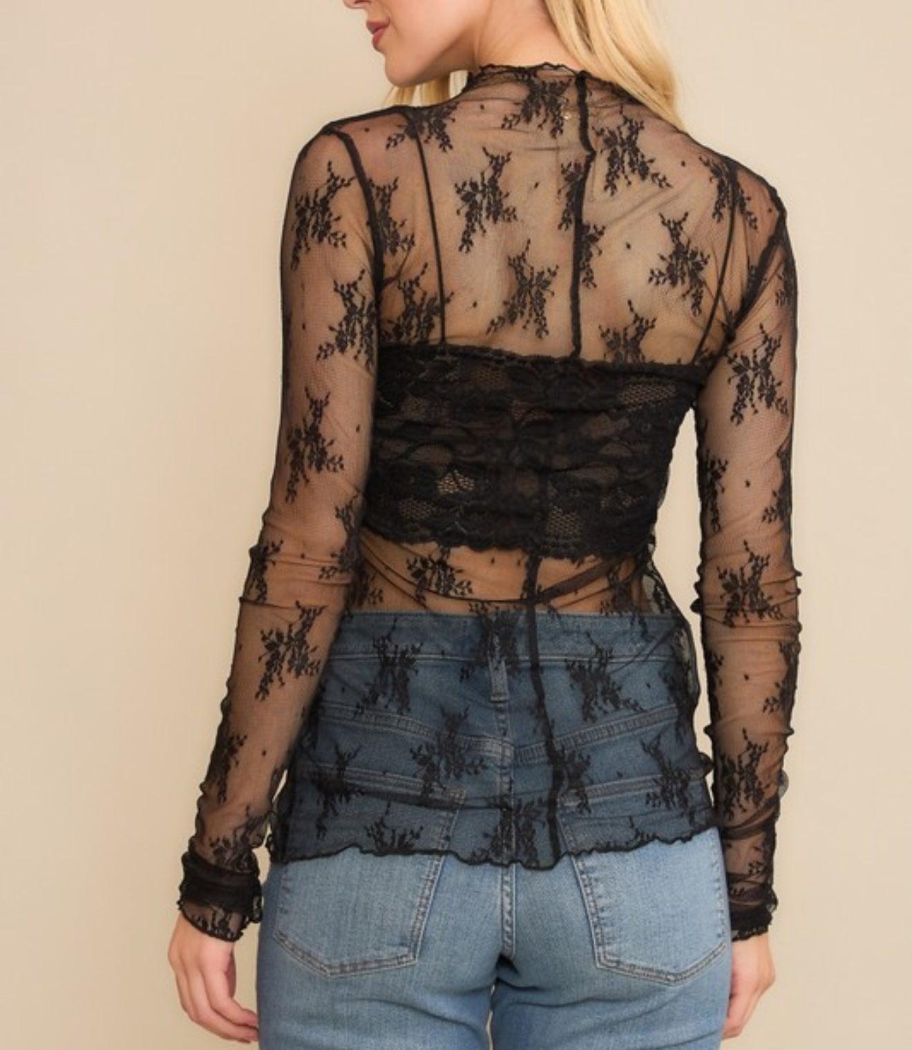 Coqueta Black Lace Top