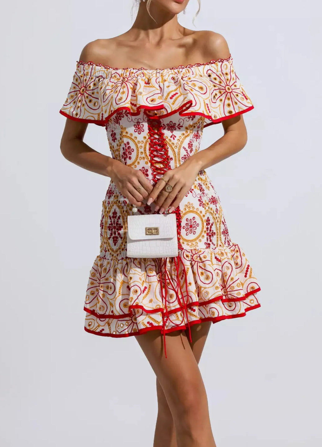 Marianella Embroidered Mini Dress