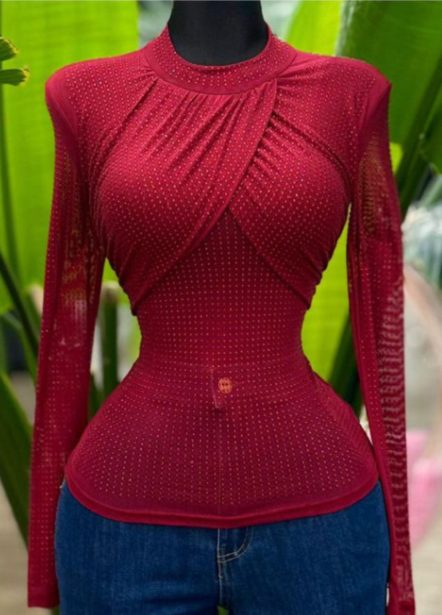 Gabby Wine Color Blouse