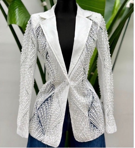 Luxe Embroidery Elegant Blazer