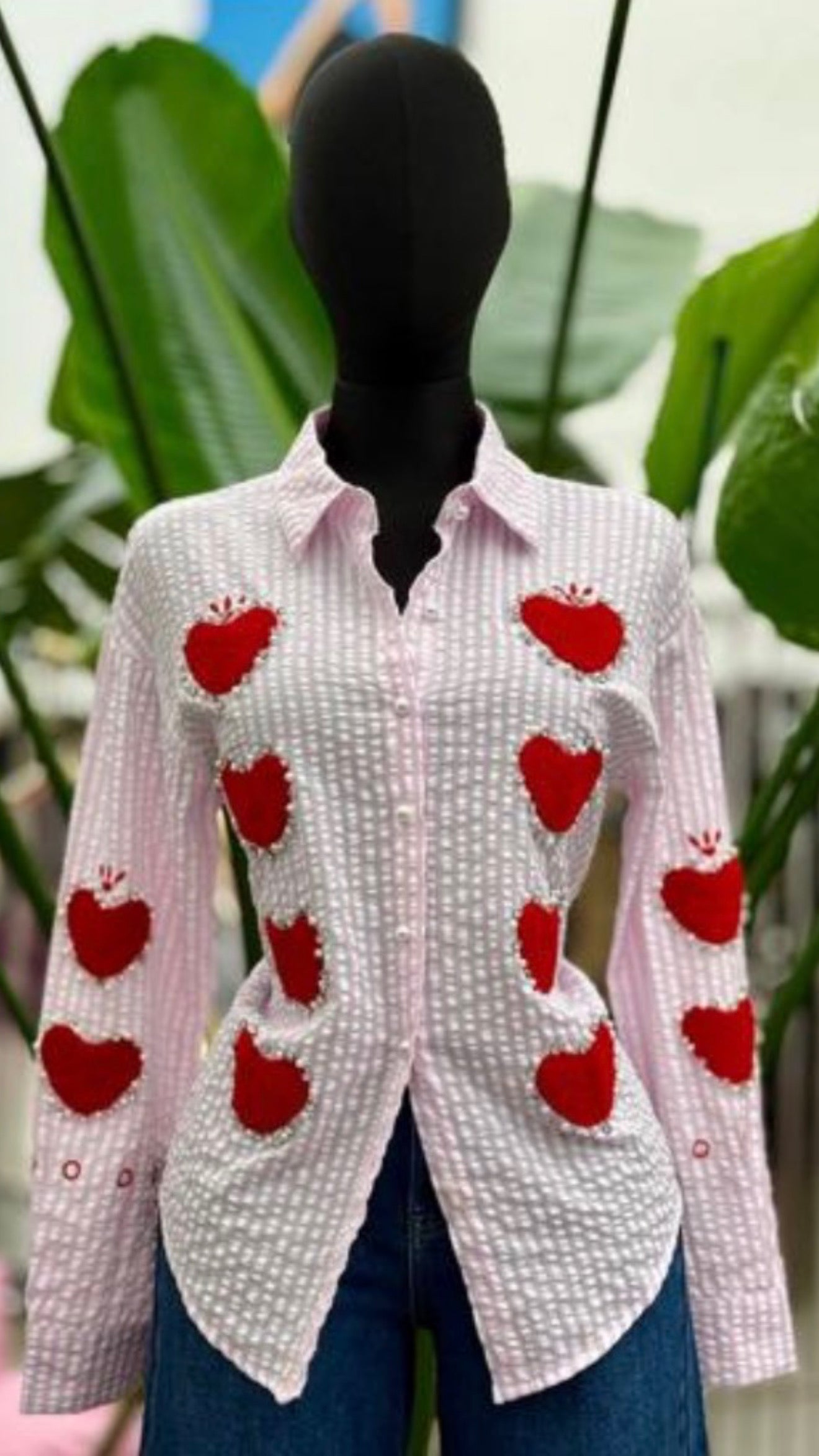 Pretty Hearts Blue Blouse