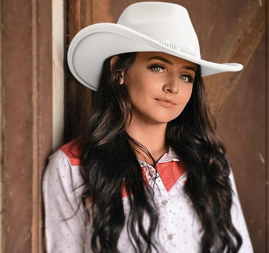 White Cow Girl Hat