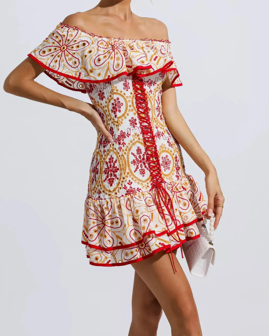 Marianella Embroidered Mini Dress