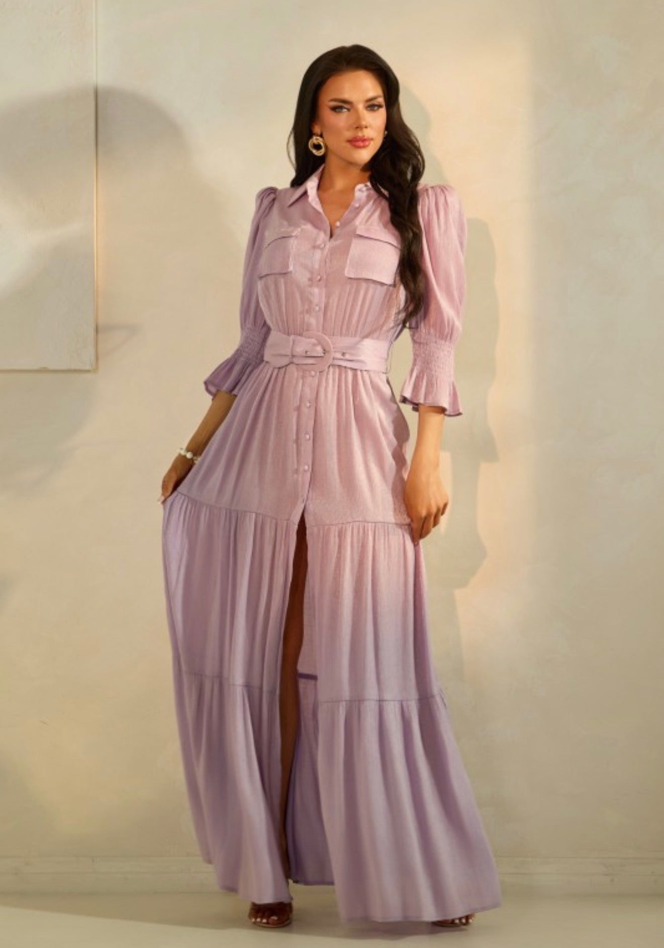 Marianella Elegant Satin maxi dress