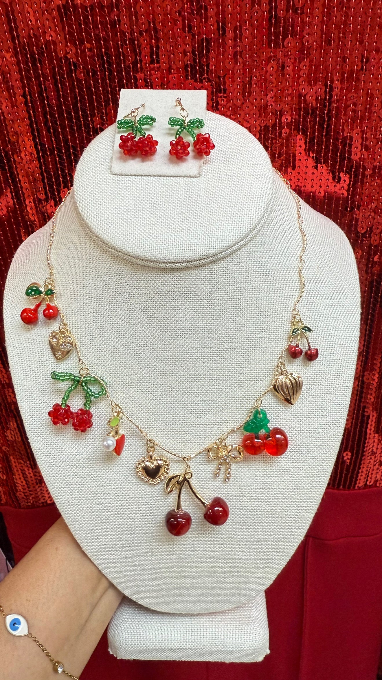 Gold Platted Charm Necklace set