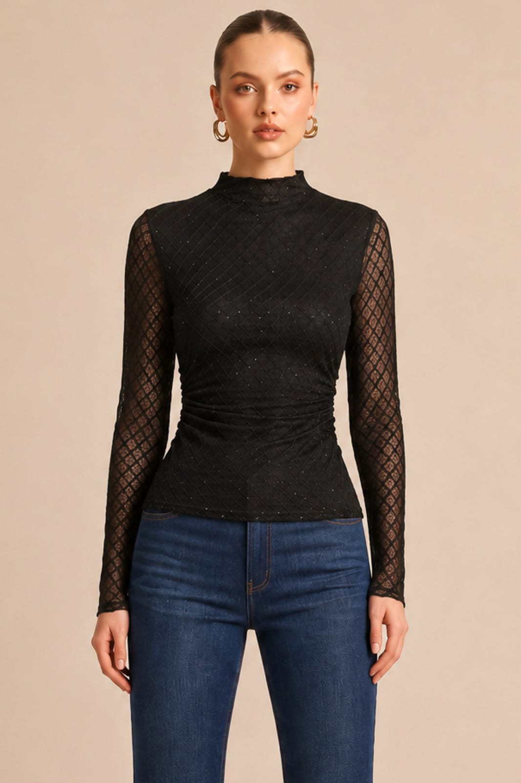 Vera Burgandy Lace Blouse