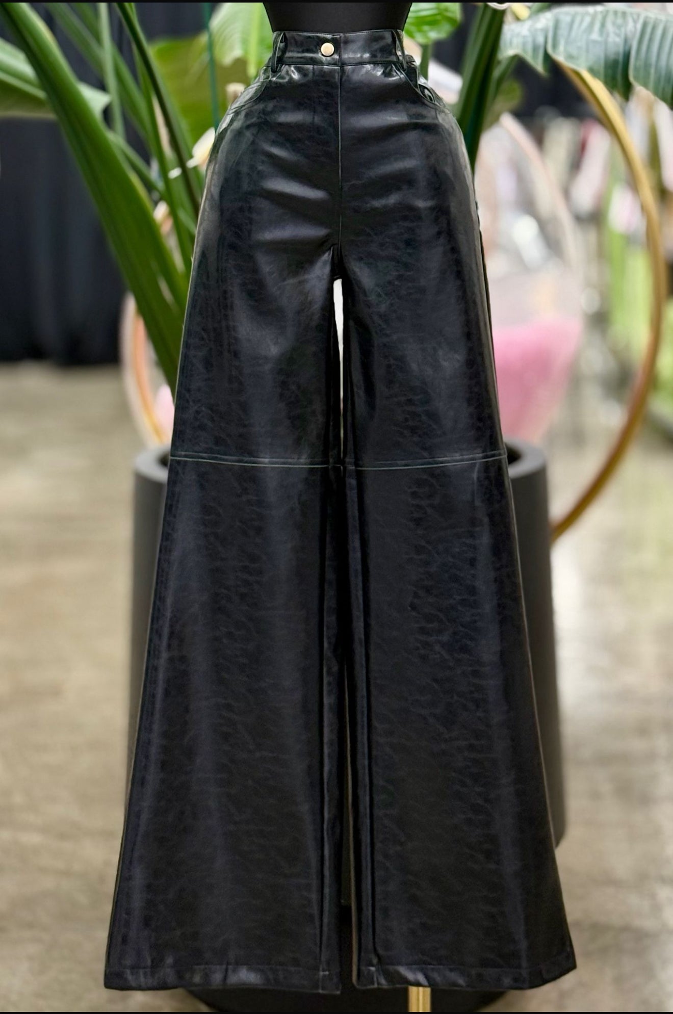 Camila Black Leather pant