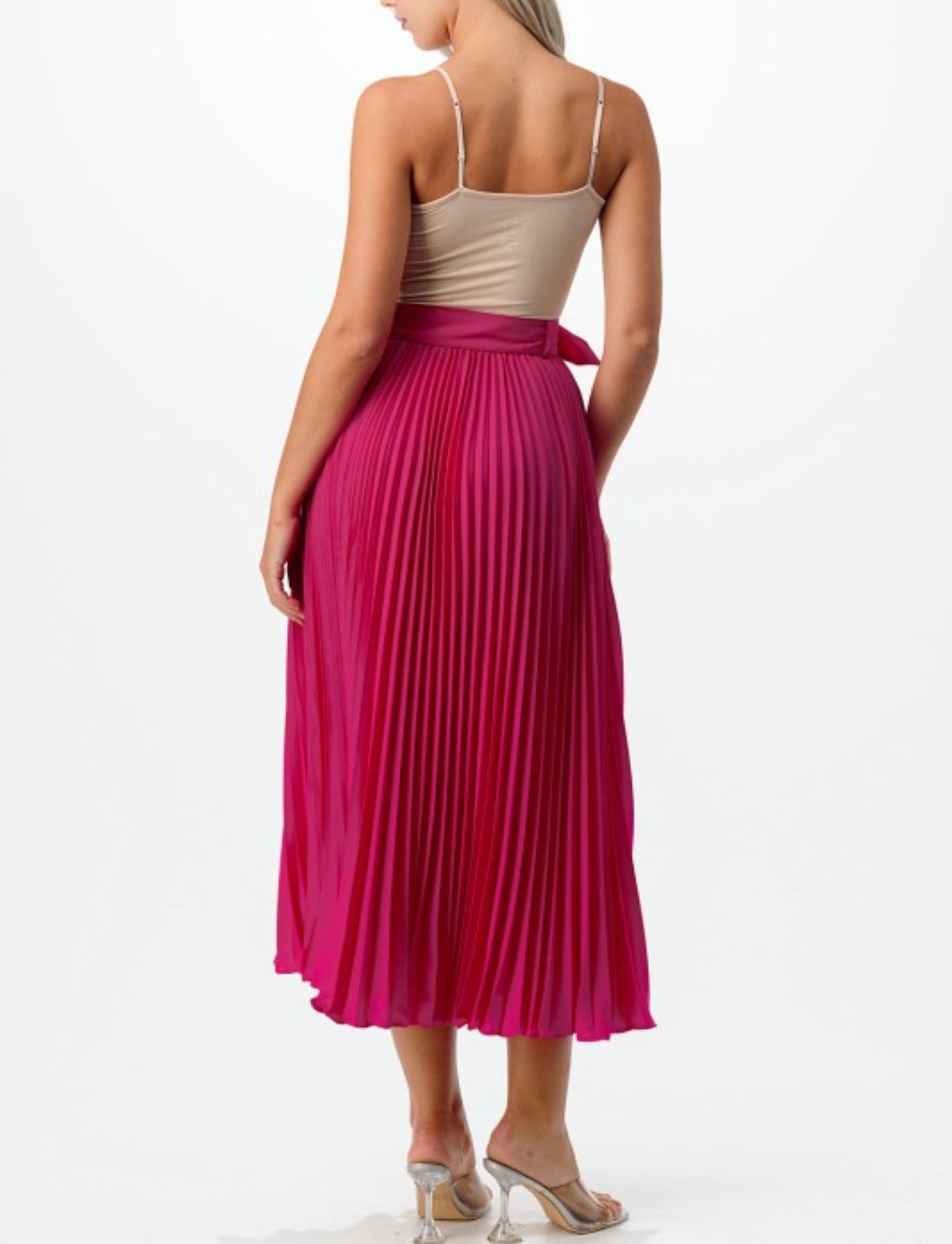Fucshia Color Platted Skirt