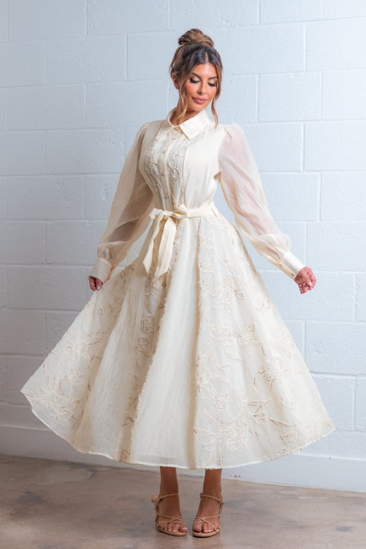 Gaviota Cream Midi Dress