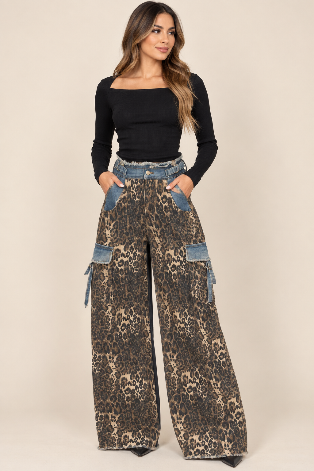 Kassandra Animal Print Denim Jeans