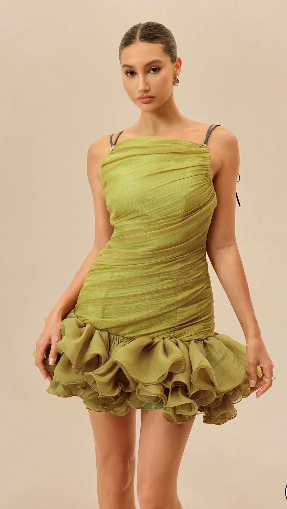 Ines Olive Mini Dress