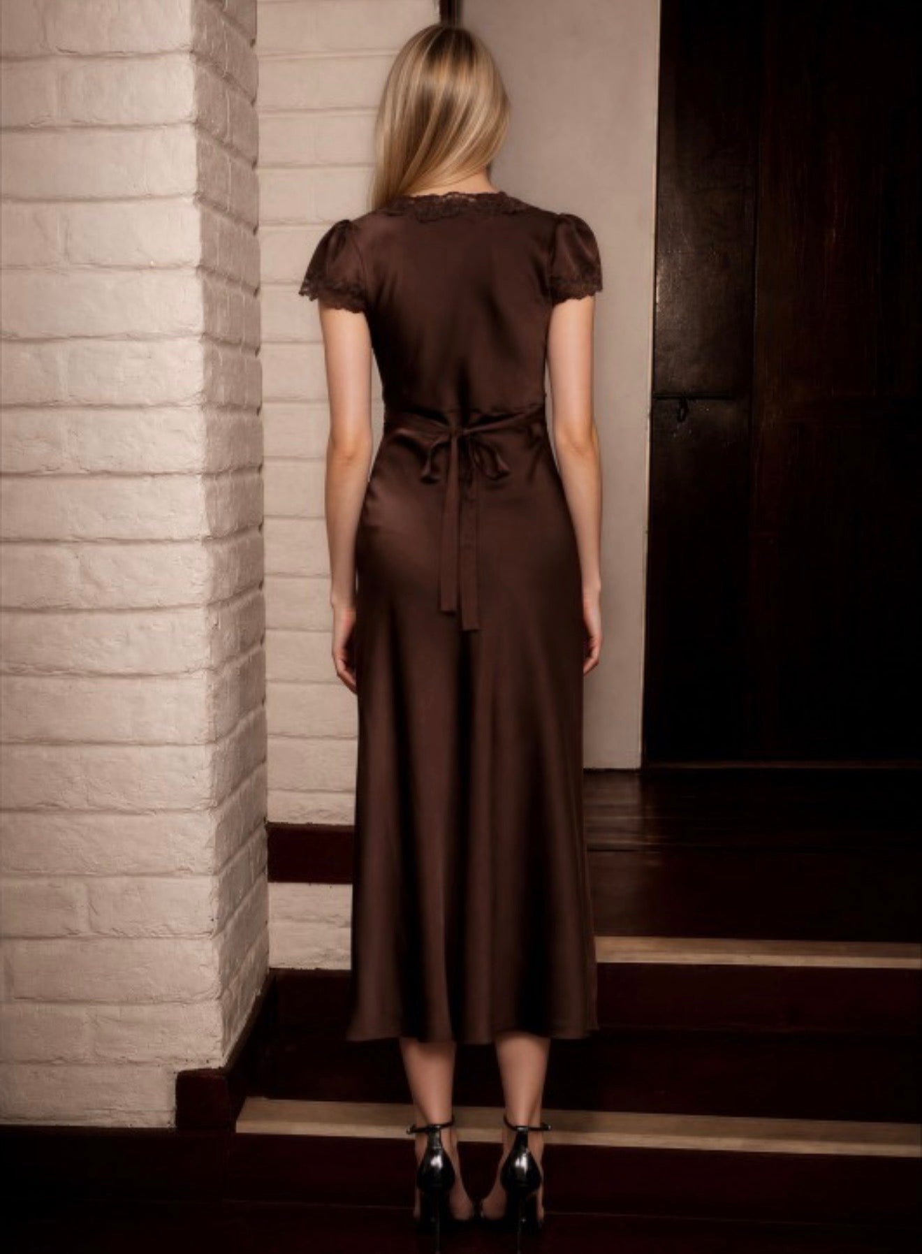Belinda Brown Satin maxi dress