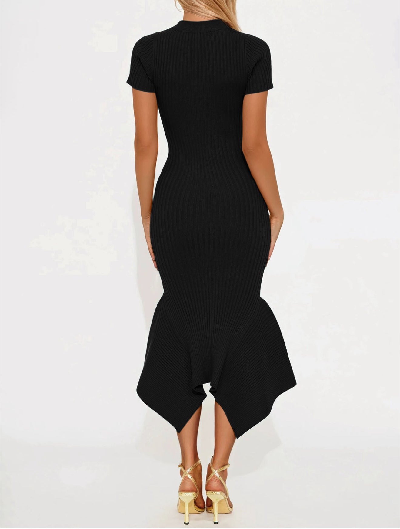 Penelope Black Sweater Midi Dress