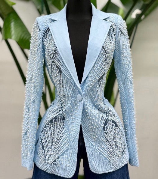 Luxe Embroidery Elegant Blazer