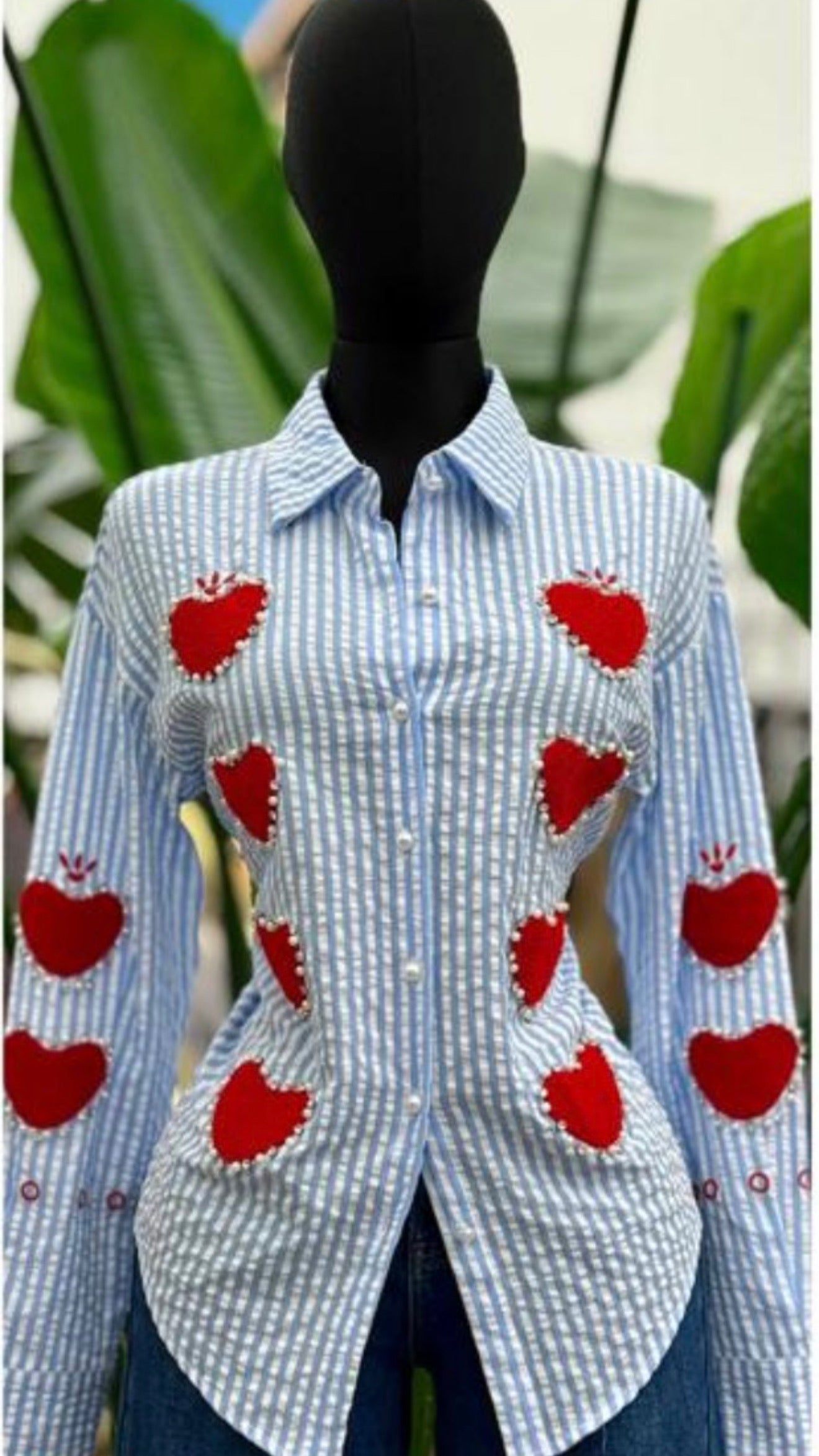 Pretty Hearts Blue Blouse