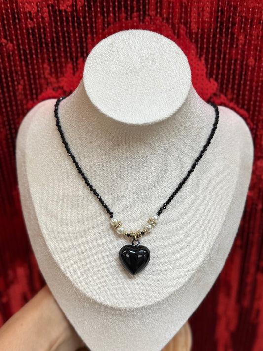 Morelia Black Heart Necklace