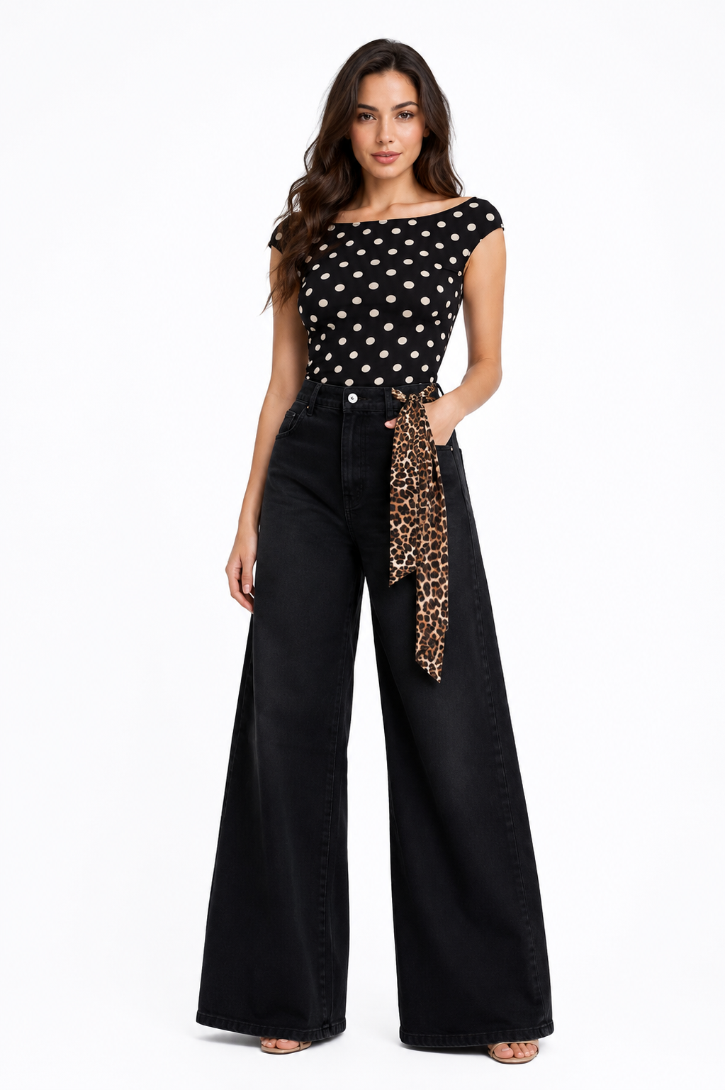 Black Denim Barrel Jeans