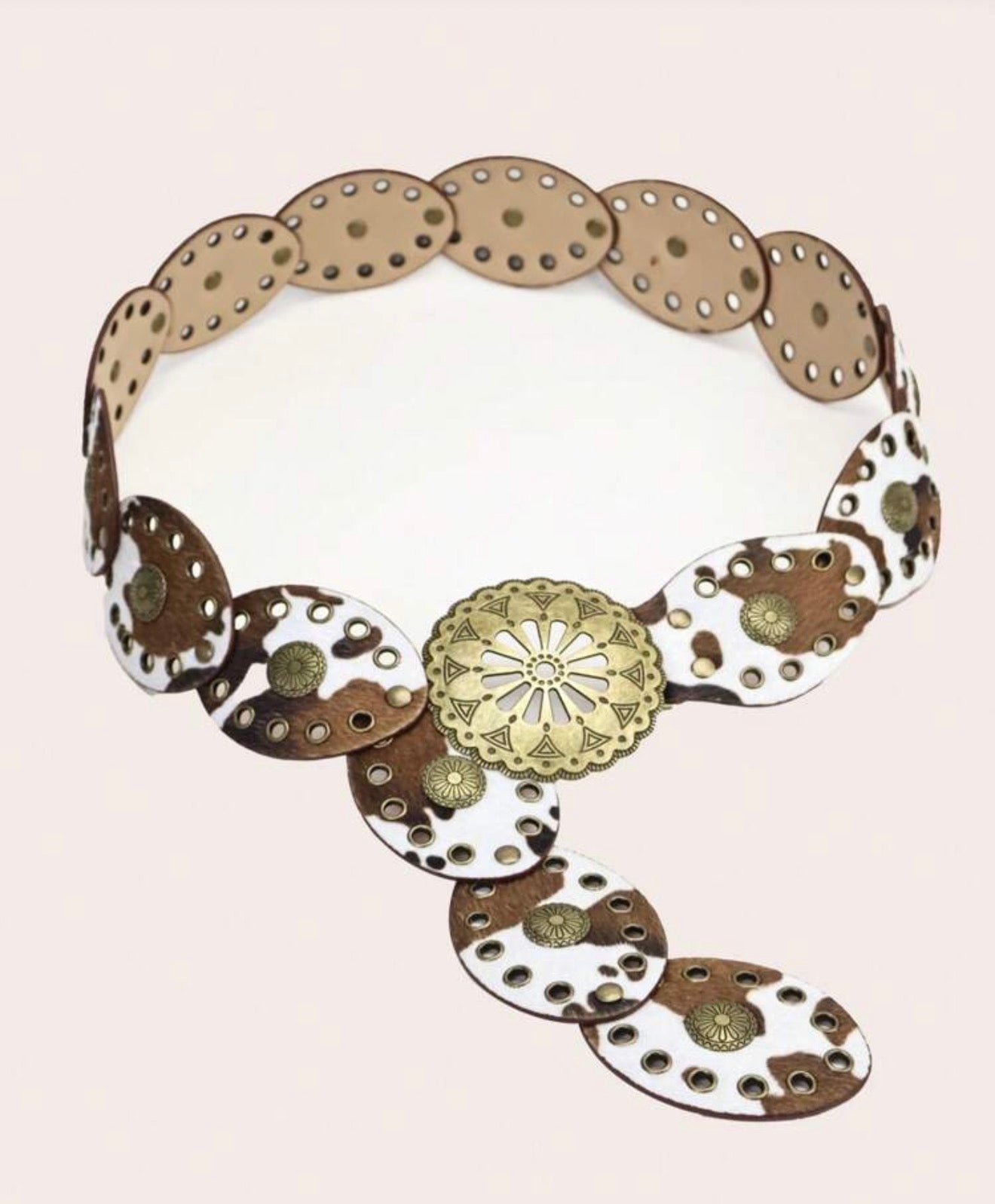 Belt Cow Print Brown