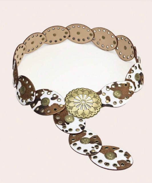 Belt Cow Print Brown