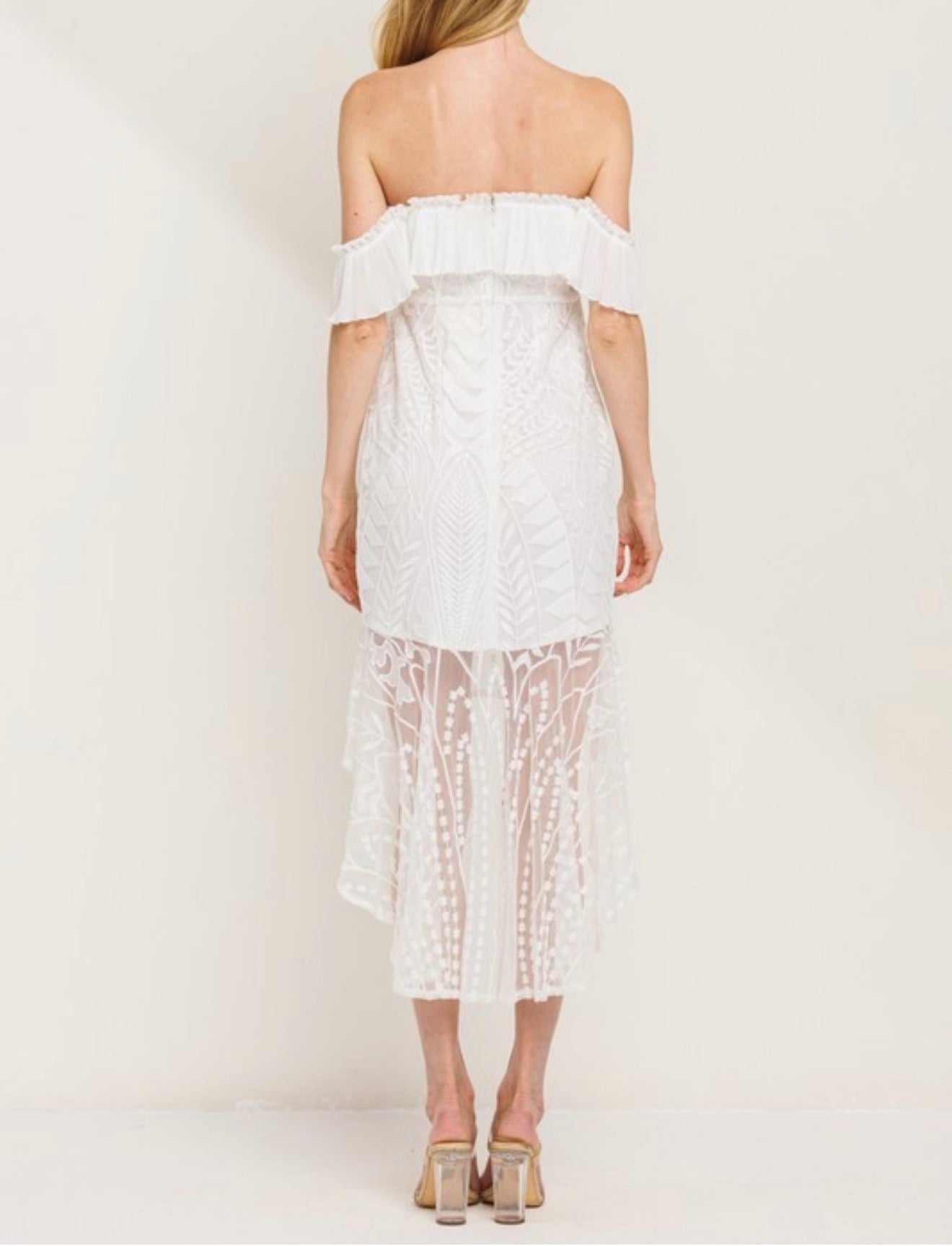 Glenda White lace Dress
