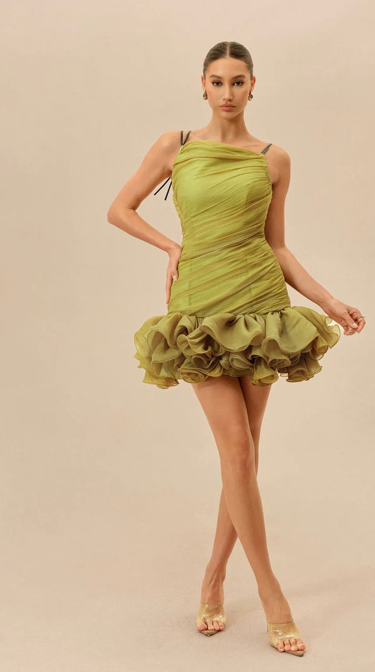 Ines Olive Mini Dress