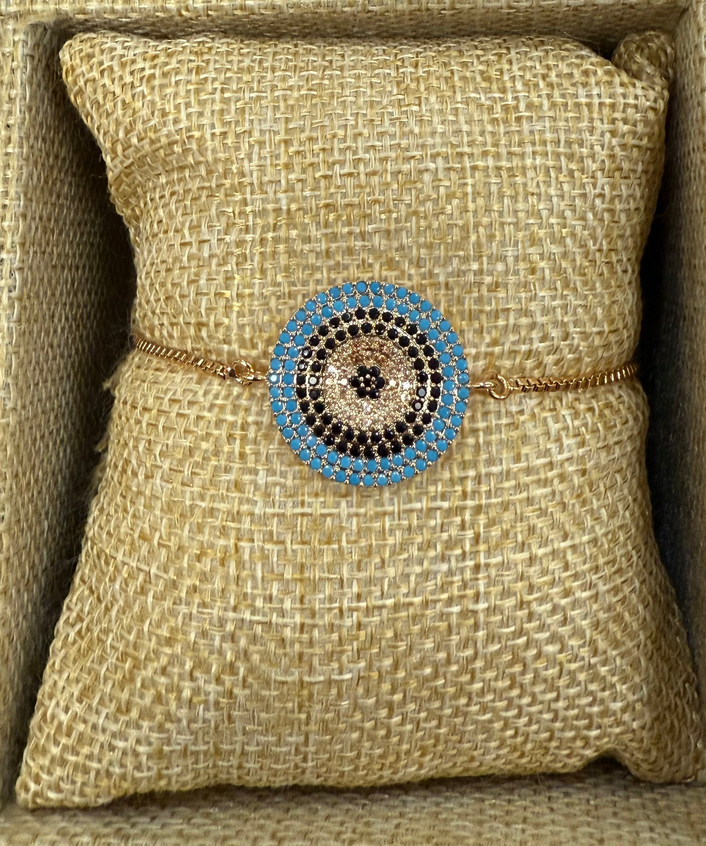 Good Vibes Zirconias Bracelet Ajustable Gold Platted