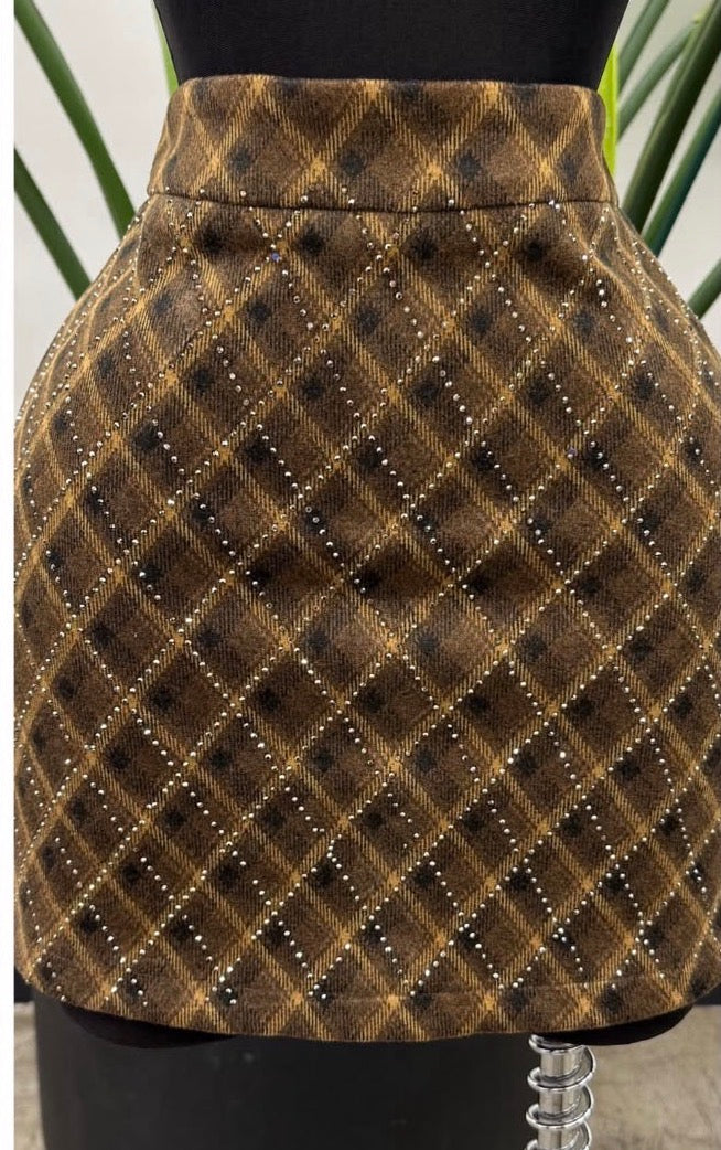 Fall Brown Mini Skirt