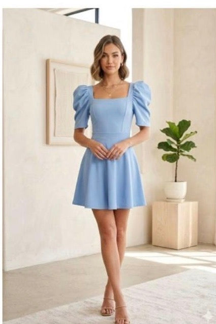 Angelica Sky blue Mini Dress