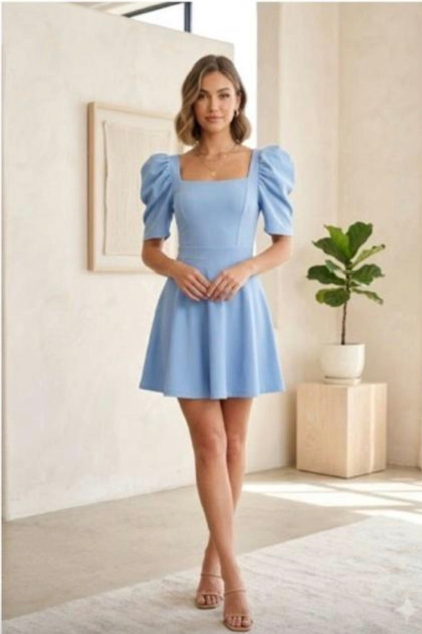 Angelica Sky blue Mini Dress