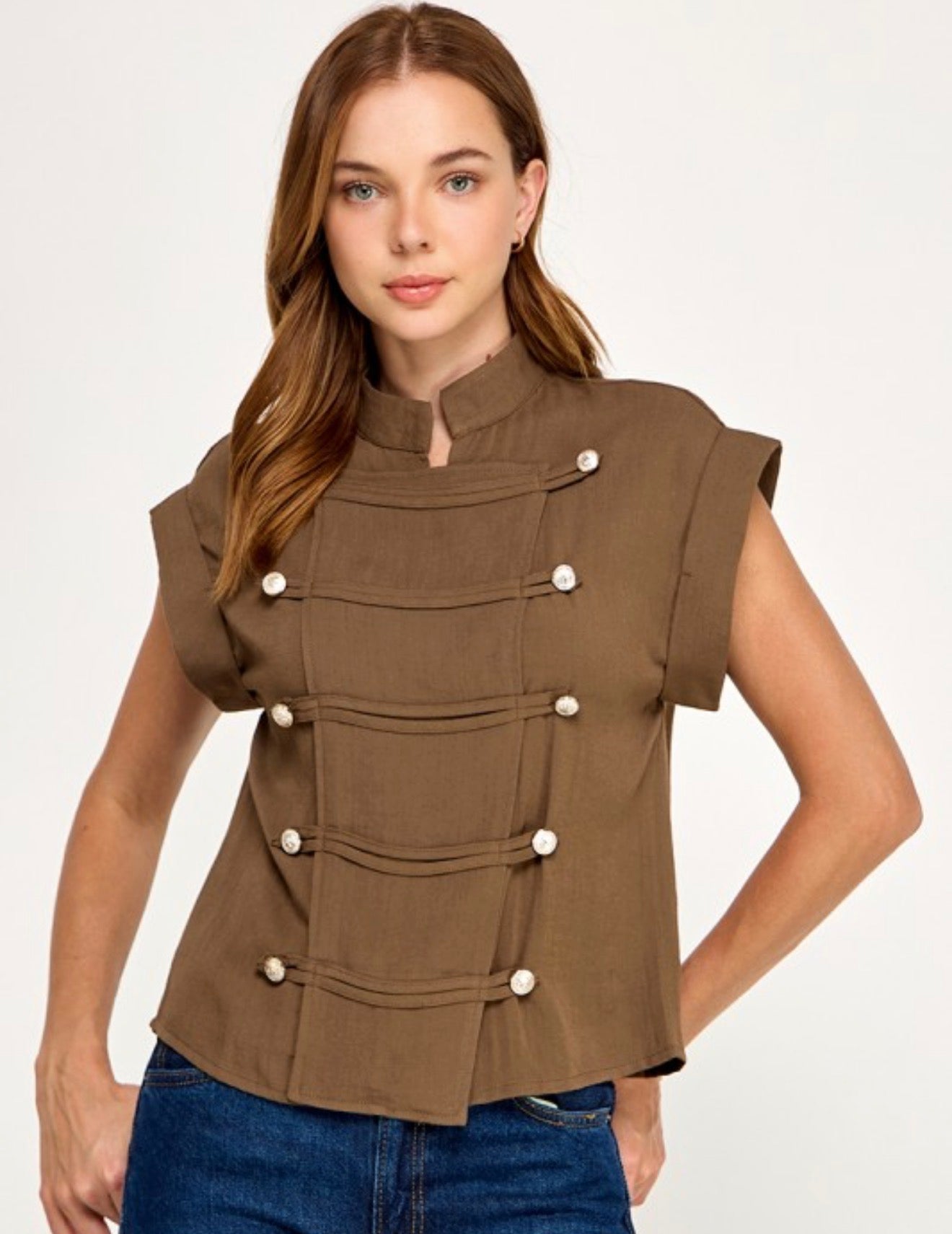 Belinda Mocha Blouse