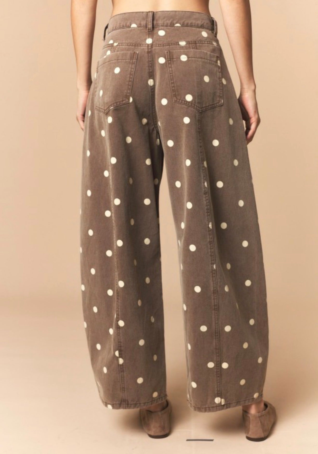 Barrel Brown Polka Dots Jeans