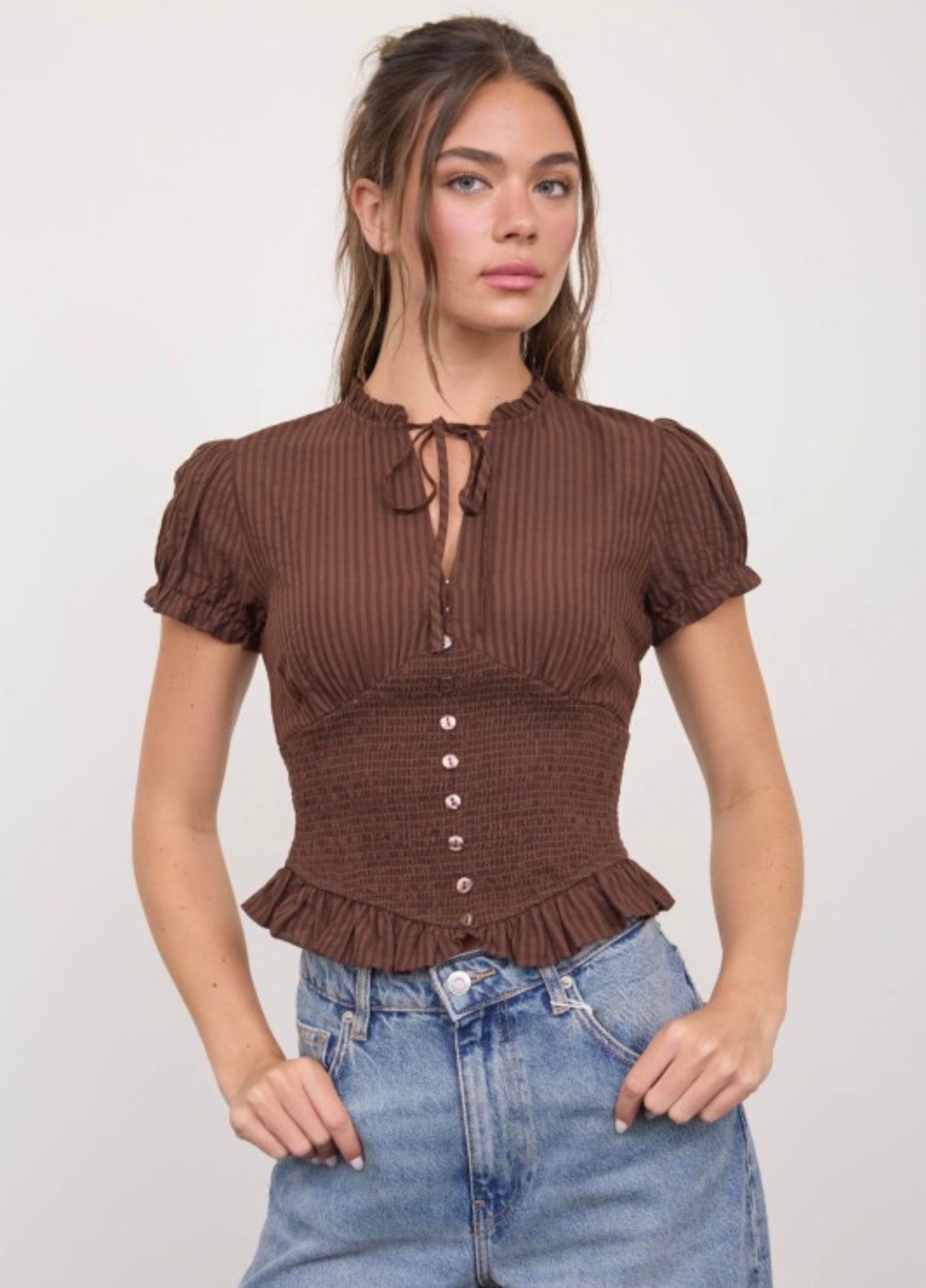 Romina Brown Blouse