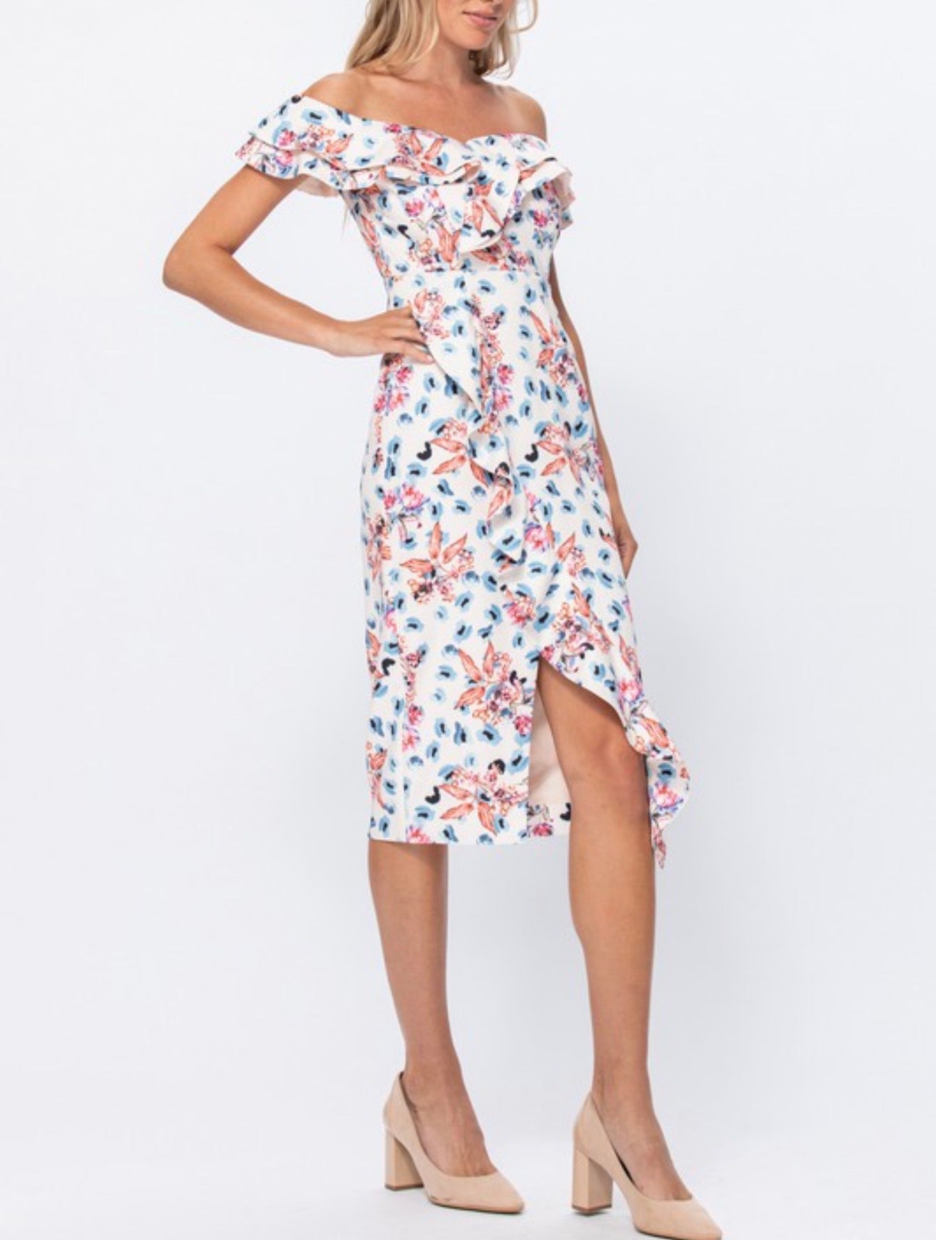 Linda Midi Floral Dress