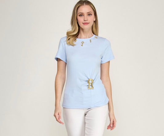 Leonela Blue Blouse