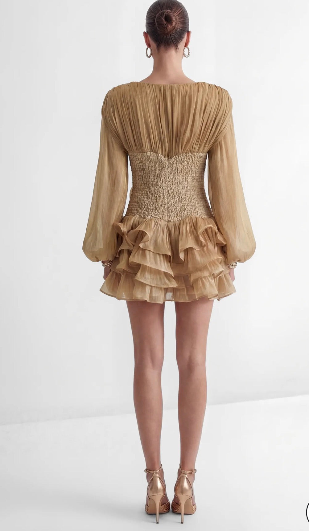 Beatriz Gold Ruffle mini dress