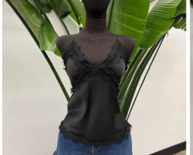 Satin lace top