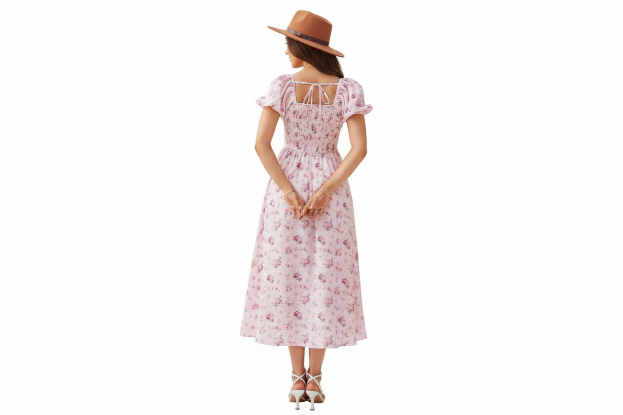 Ariel Puff Sleeves Maxi Dress