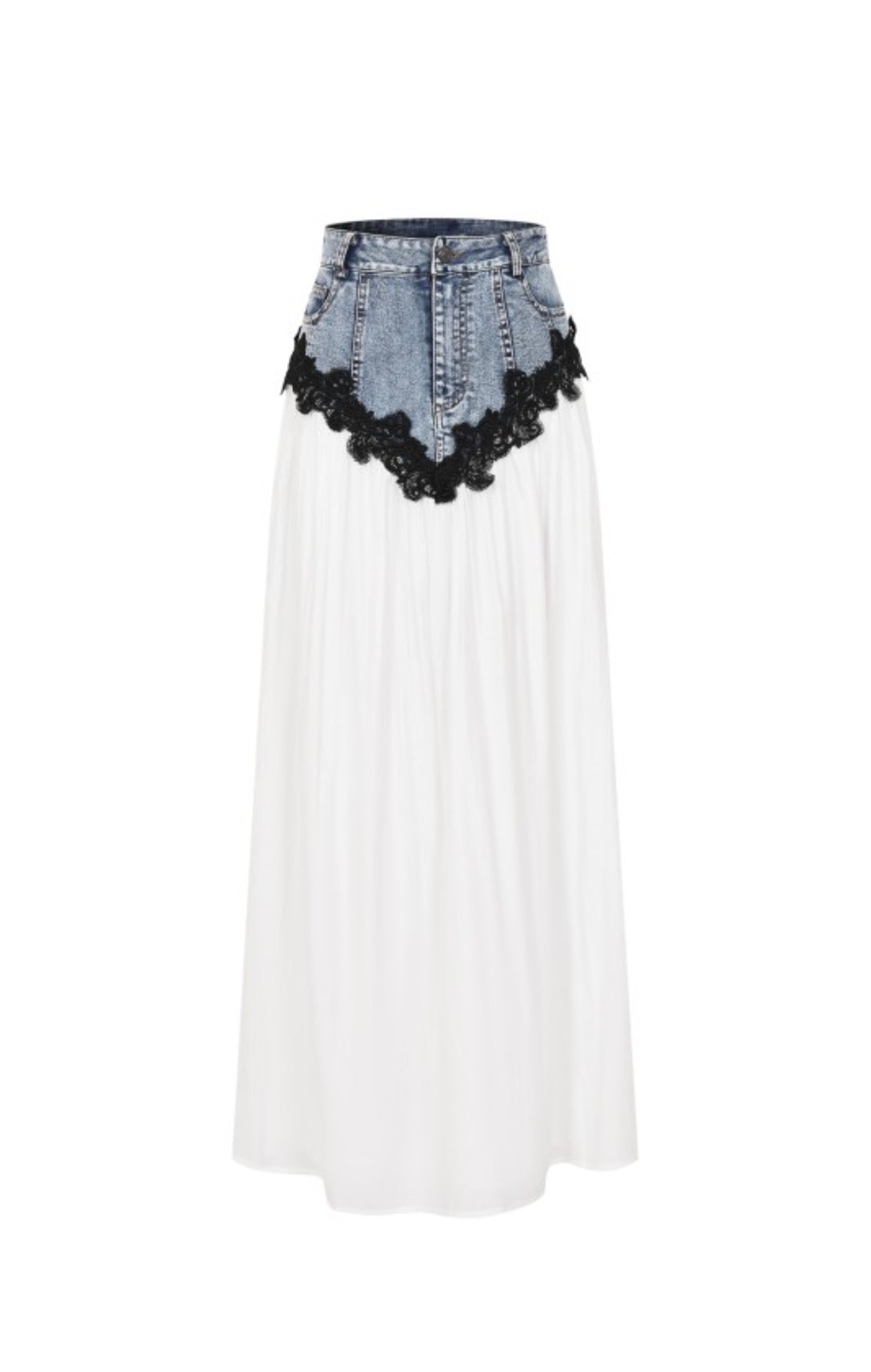 Bella Divine Lace Denim Skirt