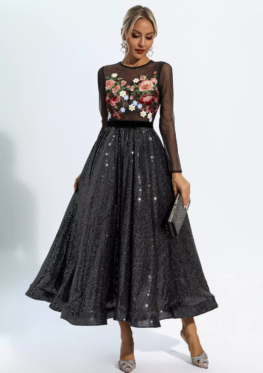 Antonella Black Floral Dress