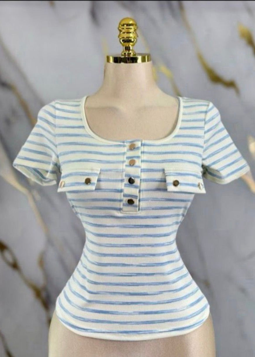 April pink stripe Top