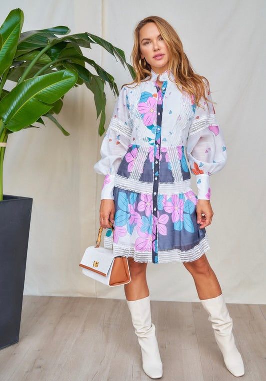 Valeria hearts Printed Mini Dress