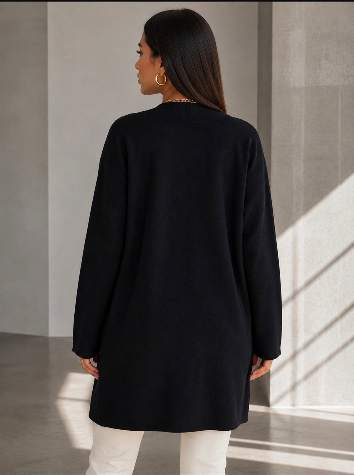 Michelle Long Cardigan Black
