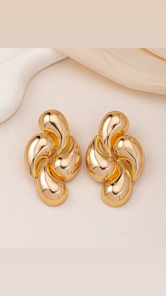 Drop Large earrings Gold Deep