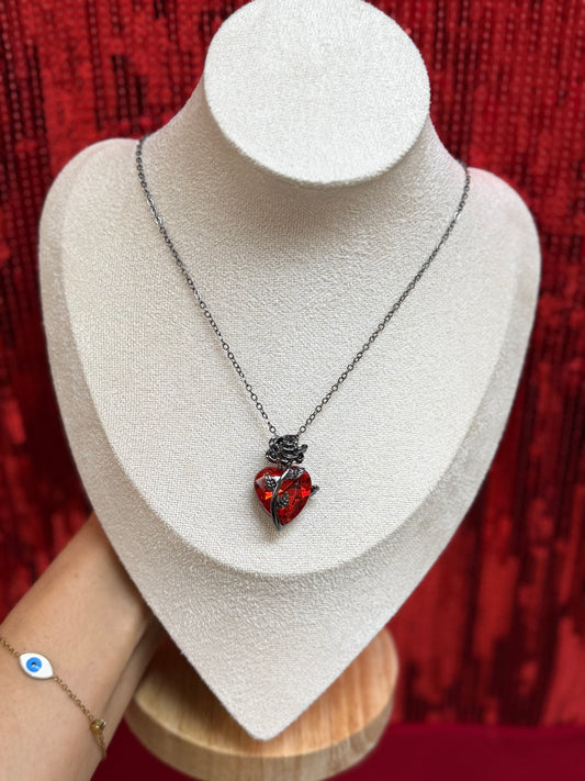 Como la Flor Black  Necklace