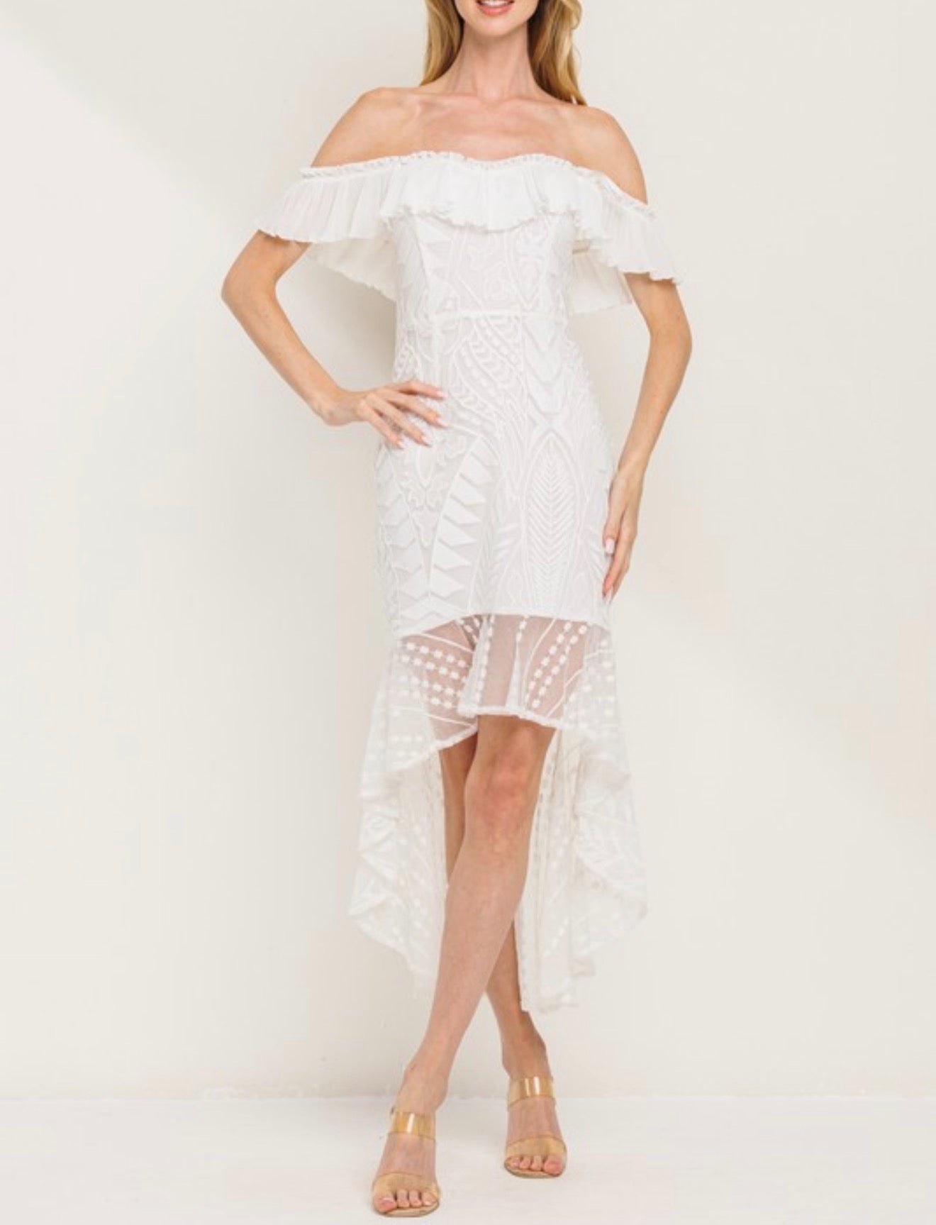 Glenda White lace Dress