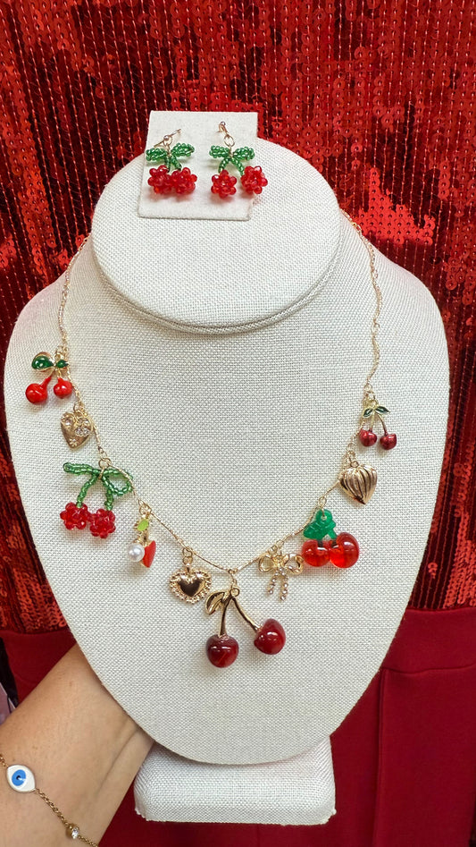 Gold Platted Charm Necklace set