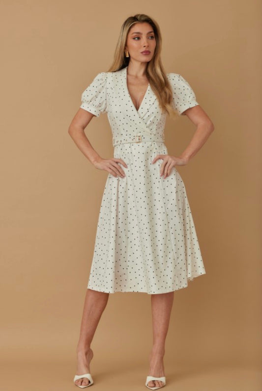 Natalid Polka Dots Midi Dress